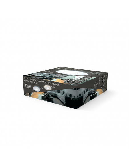 Светильник Gauss Backlight BL136 Кругл./узор. Белый, Gu5.3, 3W, LED 4000K 1/40