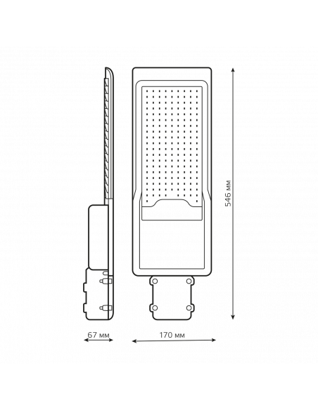 Светильник уличный Gauss Avenue 120W 11000lm 5000K 190-250V IP65 546*170*67мм черный КСС "Ш" LED 1/5