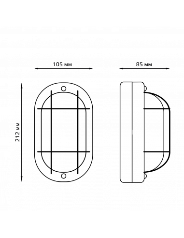 Светильник Gauss НБП IP54 212*105*85 овал с...