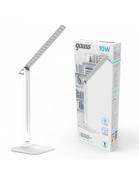 Светильник настольный Gauss модель GTL201 10W 580lm 4000K 170-265V белый диммируемый LED 1/10/40