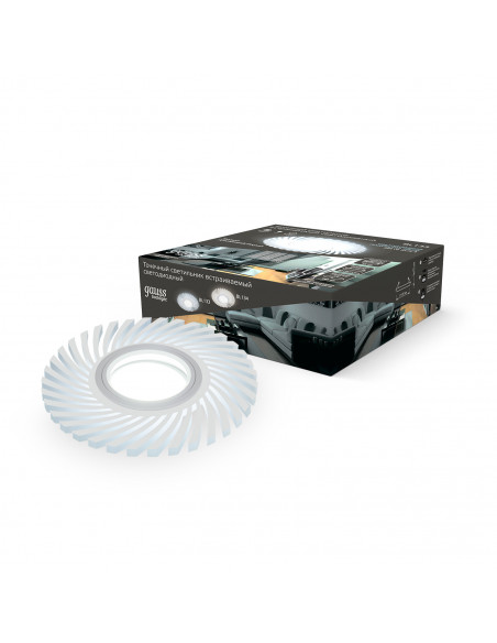 Светильник Gauss Backlight BL133 Кругл./узор. Белый, Gu5.3, 3W, LED 4000K 1/40