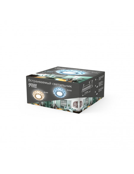 Светильник Gauss Backlight BL050 Кругл. Кристалл/Хром, Gu5.3, LED 4100K 1/40