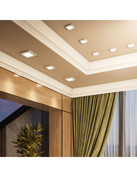 Светильник Gauss Bubbles кв6+3W, 540lm 4000K 180-265V IP20 монт Ø110 143*143*31мм 3 реж LED 1/40