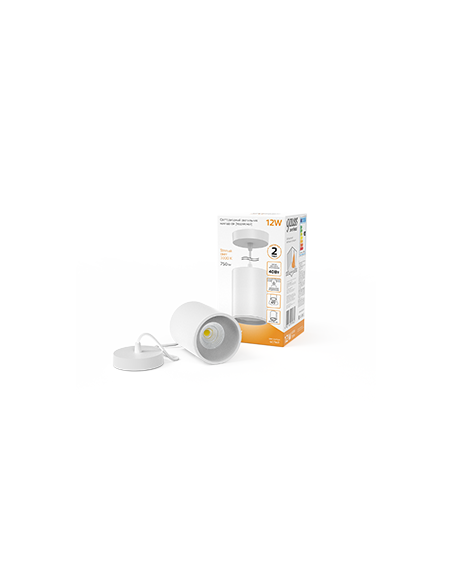 Светильник Gauss Overhead подвес цил12W 750lm 3000K 170-240V IP20 79*100мм белый LED 1/10