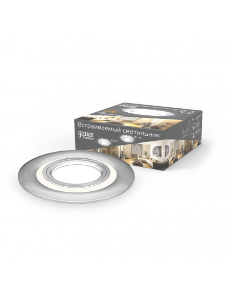 Светильник Gauss Backlight BL141 Кругл. Хром. Gu5.3, 3W, LED 3000K 1/40