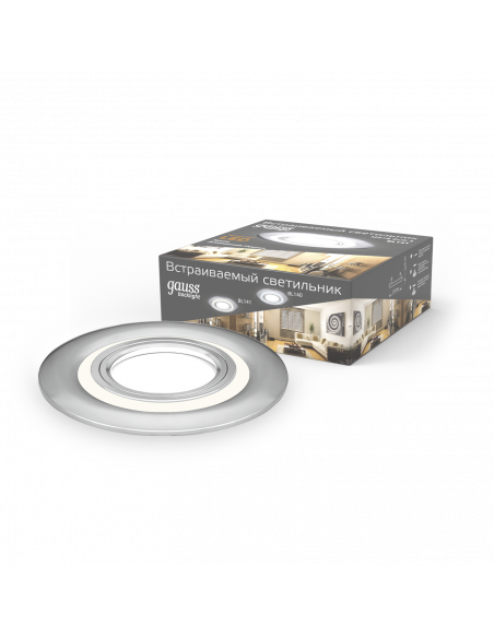 Светильник Gauss Backlight BL141 Кругл. Хром. Gu5.3, 3W, LED 3000K 1/40
