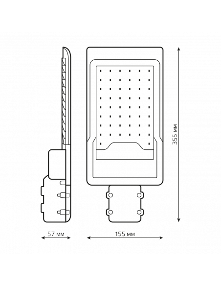 Светильник уличный Gauss Avenue 50W 5000lm 5000K 190-250V IP65 355*155*57мм черный КСС "Ш" LED 1/10