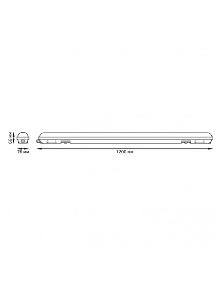 Светильник линейный Gauss СПП-176 Elementary 36W 2880lm 6500K 200-240V IP65 1200*76*66мм LED 1/12