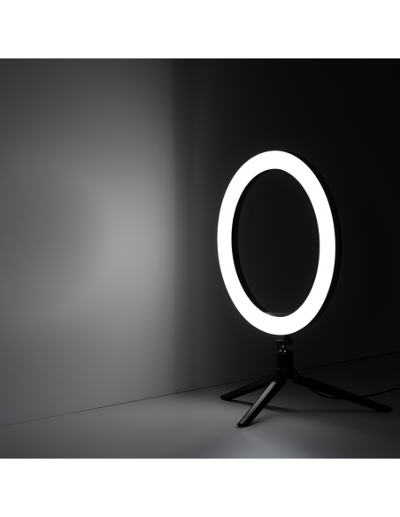 Светильник Gauss кольцевой 15W 800lm 3000-6500K 5V USB IP20 300*23мм черный дим пульт е LED 1/20