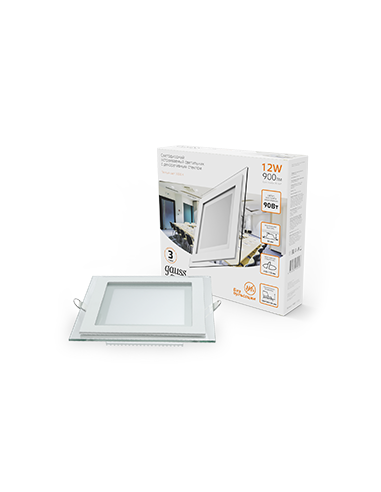 Светильник Gauss Glass кв 12W 900lm 3000K...