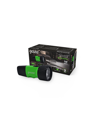 Фонарь ручной Gauss модель GFL103 1W 40lm NI-MH...