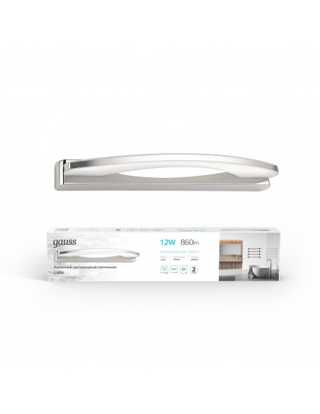 Настенный светодиодный светильник Gauss Lidia BR052 12W 860lm 200-240V 540mm LED 1/20