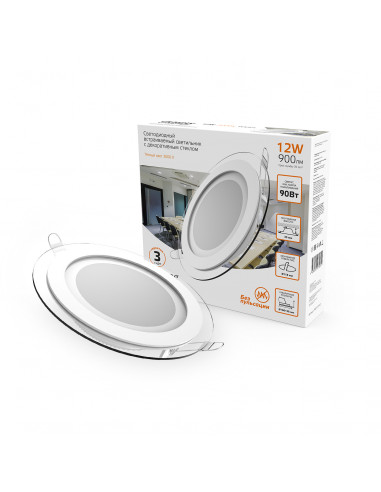 Светильник Gauss Glass круг 12W 900lm 3000K...
