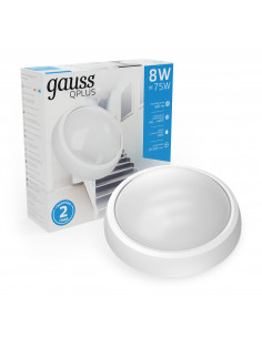 Светильник ЖКХ Gauss ECO 2.0 круг 8W 680lm 6500K 160-260V... 2