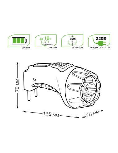 Фонарь ручной Gauss модель GFL104 4LED 40lm...