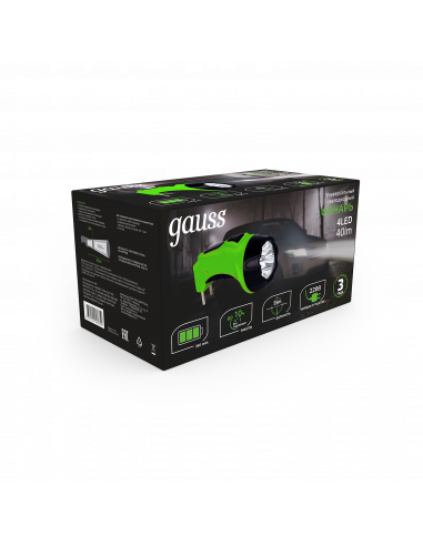Фонарь ручной Gauss модель GFL104 4LED 40lm...