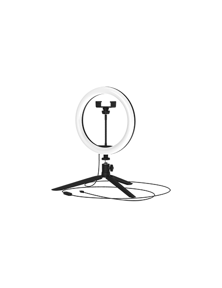 Светильник Gauss кольцевой 14W 700lm 3000-6500K 5V USB IP20 260*23мм черный дим пульт LED 1/20