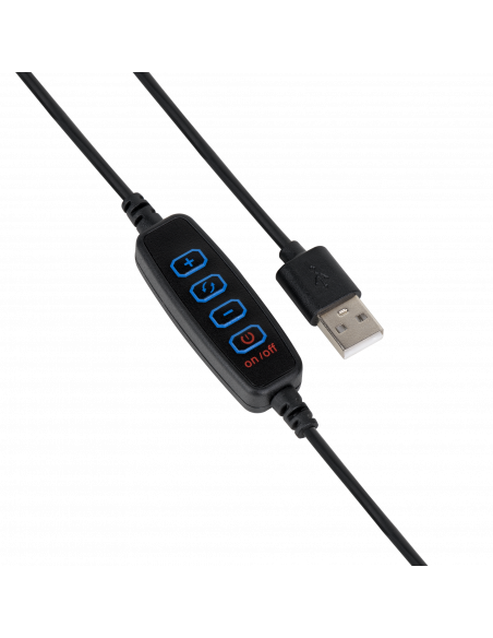 Светильник Gauss кольцевой 14W 700lm 3000-6500K 5V USB IP20 260*23мм черный дим пульт LED 1/20