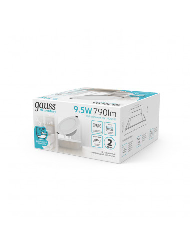Светильник Gauss Elementary Downlight круг 9,5W...