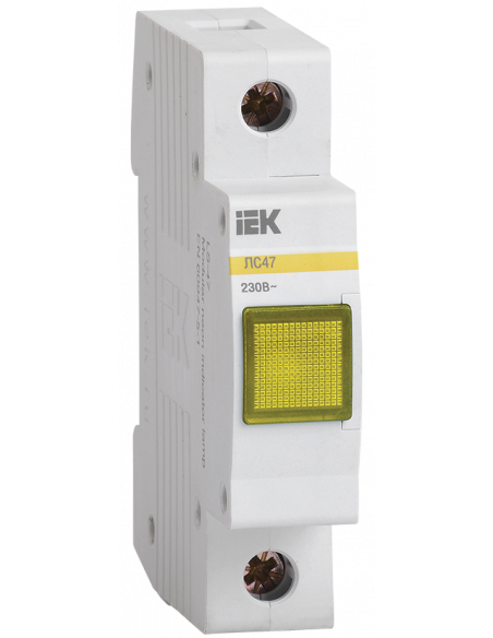 Лампа сигнальная ЛС-47 желтая IEK