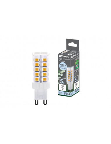 Лампа светодиодная G9-5 Вт-230 В-4000 К, SMD,...
