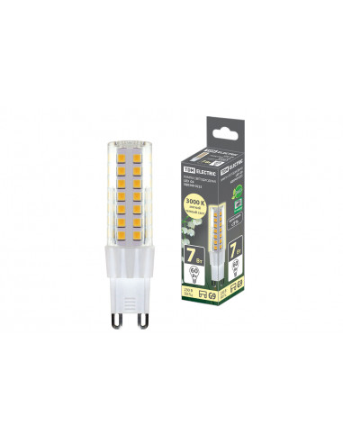 Лампа светодиодная G9-7 Вт-230 В-3000 К, SMD,...