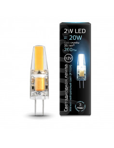 Лампа Gauss G4 12V 2W 200lm 4100K силикон LED 1/10/200