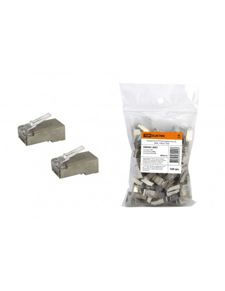 Разъем RJ-45 FTP для кабеля кат. 5Е, 8P8C (100шт) TDM