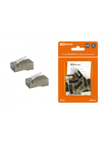 Разъем RJ-45 FTP для кабеля кат. 6, 8P8C в...