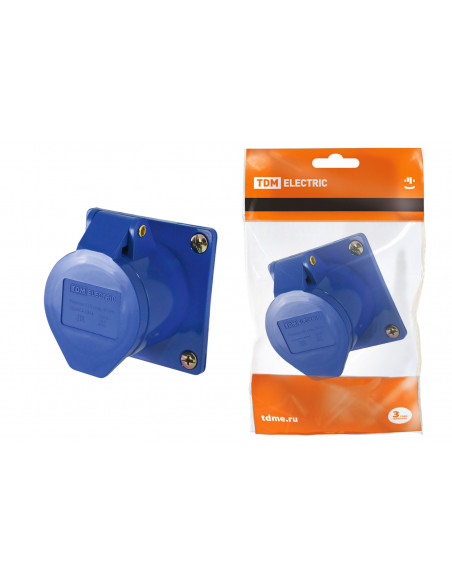 Розетка 423 скрытая 2Р+РЕ 32А 220В IP44 TDM