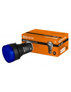 Лампа AD-22DS(LED)матрица d22мм синий 12В AC/DC TDM