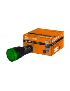 Лампа AD-16DS(LED)матрица d16мм зеленый 230В АС TDM