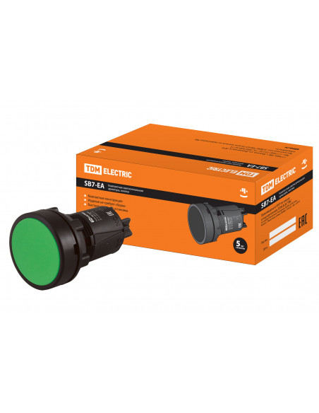 Кнопка SB7-EA31 d22мм 1з зеленая TDM
