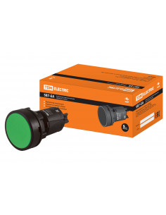 Кнопка переключатель SB7-EA35 d22мм 1з+1р зеленая TDM