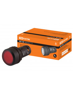 Кнопка SB7-CW3462-220V(LED) d22мм, 1р красная TDM