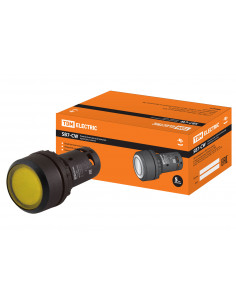 Кнопка SB7-CW3565-24V(LED) d22мм 1з+1р желтая TDM