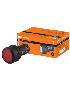 Кнопка с фиксацией SB7-CWL3465-220V(LED) d22мм 1з+1р...