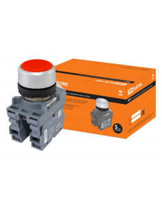 Кнопка MP1-20R в сборе d22мм 1з+1р красная TDM