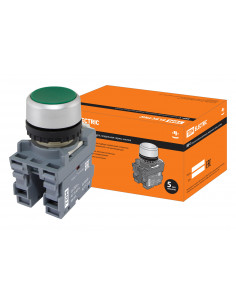 Кнопка MP1-20G в сборе d22мм 1з+1р зеленая TDM