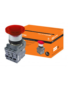 Кнопка грибовидная МРМ1-11R(LED) в сборе d40мм/24B 1з+1р...